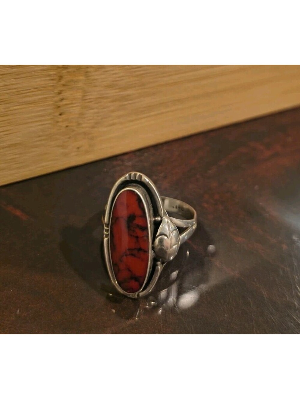 Vintage Red Spider Jasper Sterling Silver Ring | Taxco Mexico | .925 Silver Sz 9